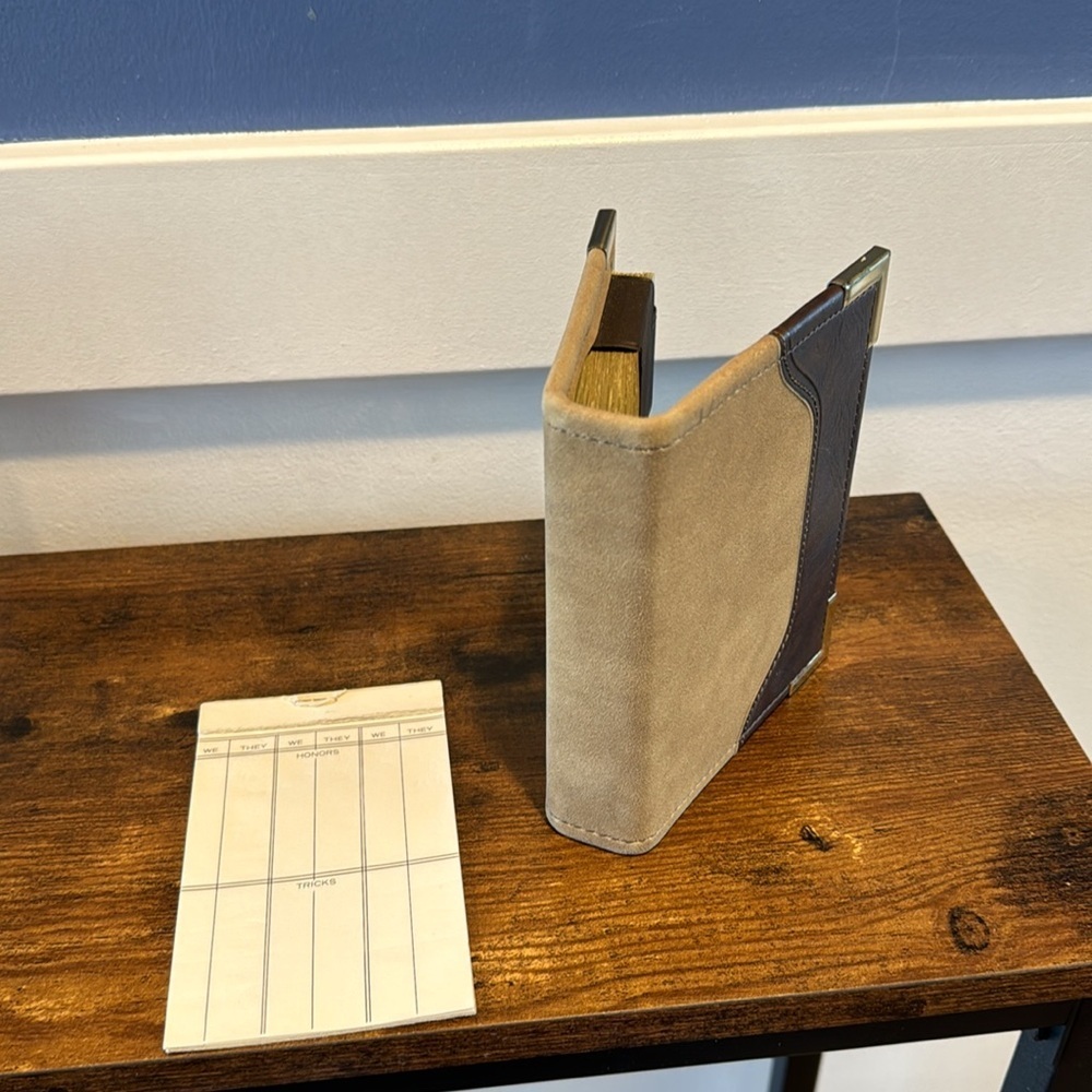 Travel Playing Card Set in "Card Caddy" Vinyl Case with Score Pads & Pencils - Picture 2 of 6
